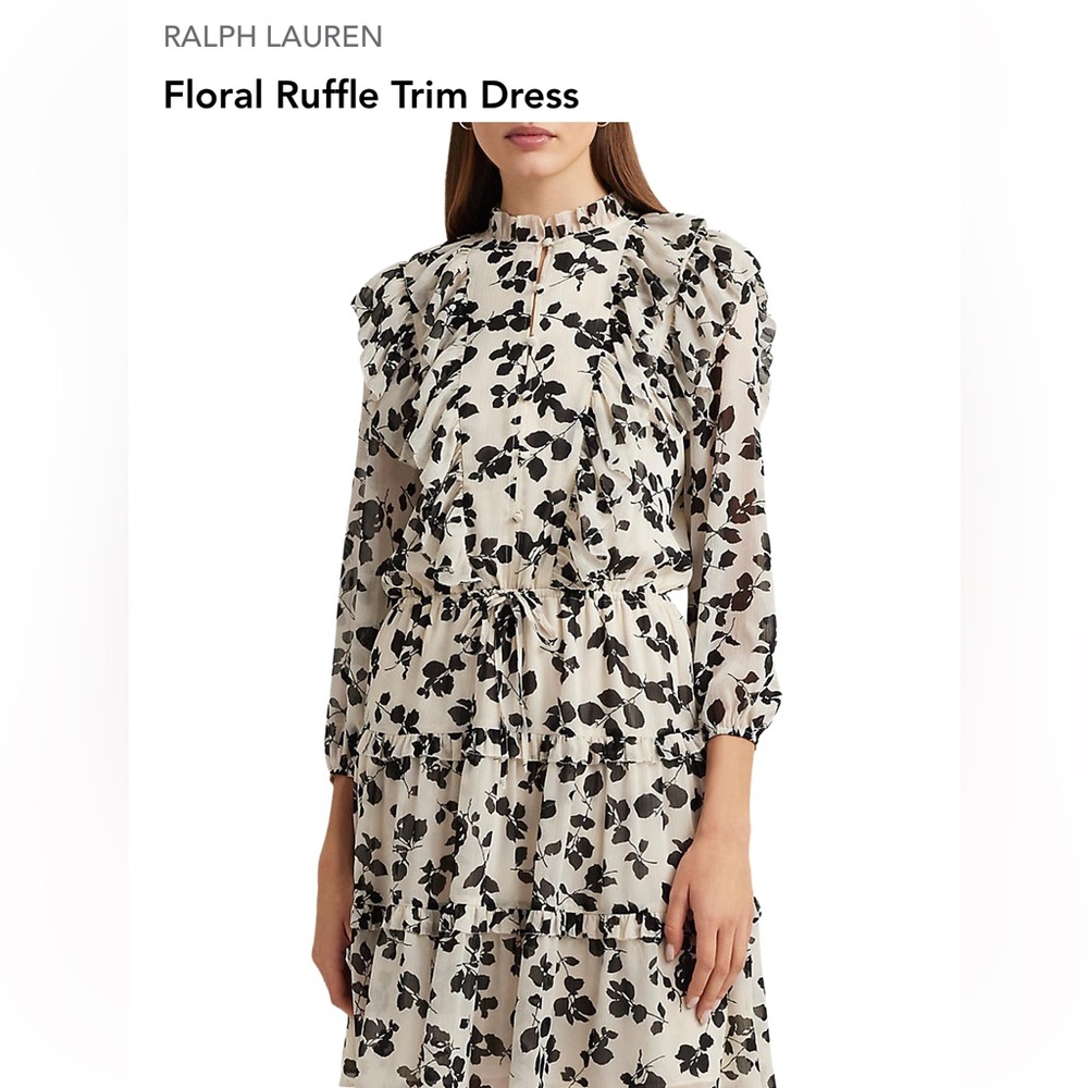 Ralph lauren ruffle floral dress XL